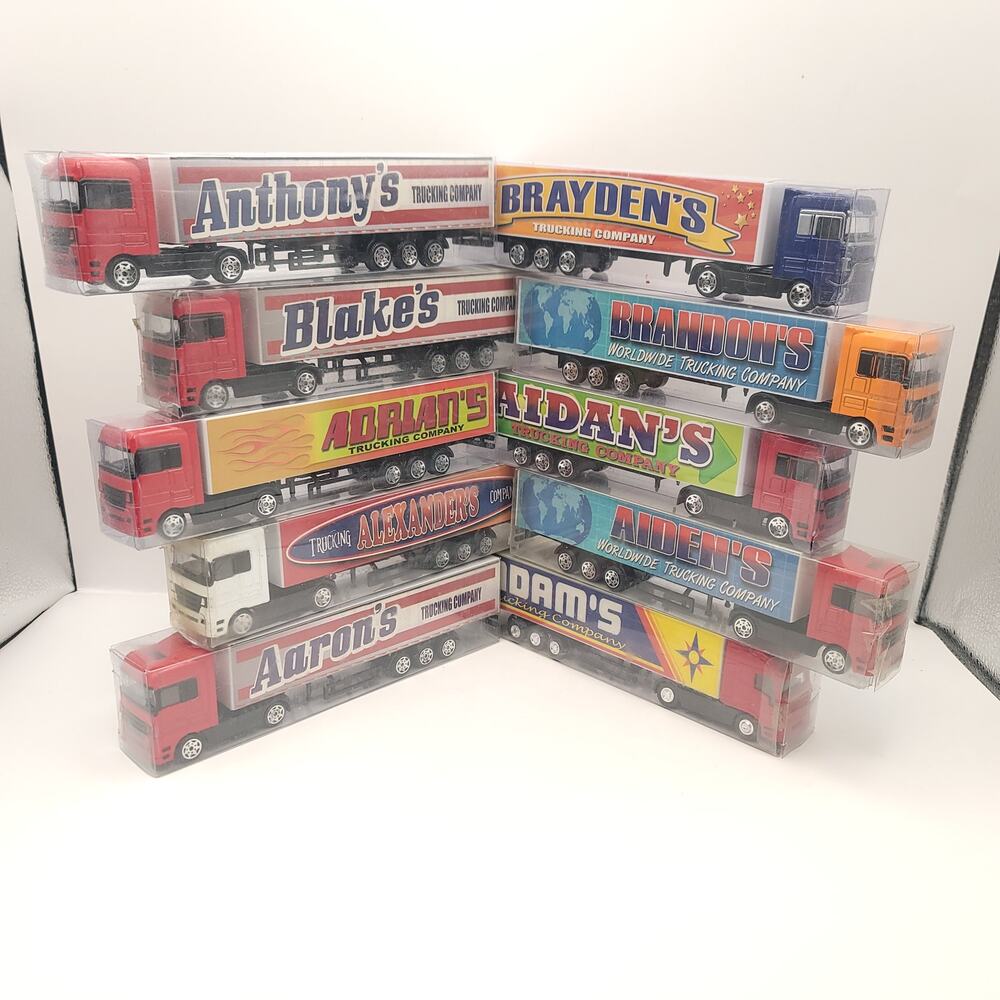 Swibco Trucking Company Toy Semi Truck Set of 10 New in package Gray Red